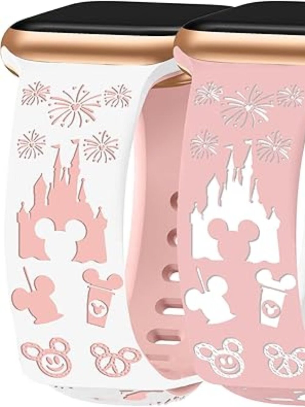 NEW 2 Cartoon Engraved Bands for Apple Watch Luxury Style Bands